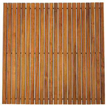 Nordic Style Oiled Teak String Mat With Rubber Footing 30″ x 30″