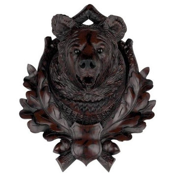 Hunting Trophy Sculpture MOUNTAIN Lodge Bear Chocolate Brown Resin