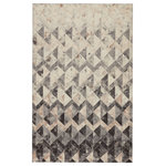 Jaipur Living - Jaipur Living Carrizo Handmade Geometric Gray/ Cream Area Rug, 5'x8' - The felted Borderland collection achieves the classic hair-on-hide look with an eco-friendly and cruelty-free construction. Undyed, New Zealand wool achieves a modernized take on the patch-style look. The Carrizo design showcases a gray, ivory, and black colorway that calls on contemporary and Southwestern styles. Variation in the colors of each felted patch is expected due to the natural wool fibers and handmade nature of the rug.