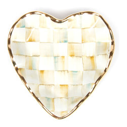 Parchment Check Fluted Heart Plate | MacKenzie-Childs - Dinner Plates