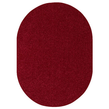 Color World Collection Way Kids Favourite Area Rugs Burgundy - 7' x 9' Oval