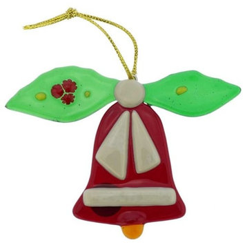 GlassOfVenice Murano Glass Bell Christmas Ornament - Red