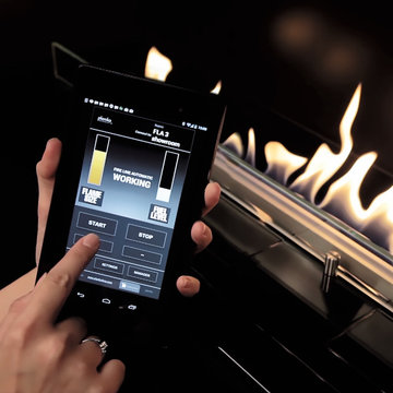 Bioethanol Fireplace at Private, luxury residence in Poland by Vis a Vis Studio