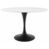 Lippa 48" Oval Wood Top Dining Table, Black White