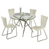 Pastel Gansevoort 5-Piece Round Glass Dining Room Set with Maxima Chairs