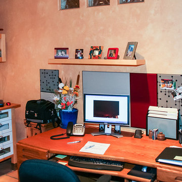 Fabric Wrapped Bulletin Board Panels in the Home Office
