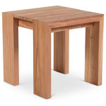 Meridian Furniture - Tulum Teak Outdoor End Table, Natural - Make this Tulum teak outdoor end table the centerpiece of your outdoor entertaining space. This lovely table is the perfect spot to rest your coffee cup while you take in the sunrise or for holding frosty drinks while you entertain outdoors. Teak construction makes it a tough addition for the patio or porch and gives it the longevity and durability it needs to weather the elements with beautiful ease. Pair it with other items from the Tulum collection for a look that impresses from every angle.