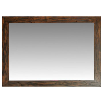 Rustic Heavily Distressed Wood Mirror, Sedona, 30"x36"