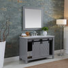 Kinsley Single Bathroom Vanity Set in Gray with Mirror, 48", With Mirror