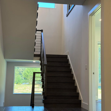 Project #137 | Maple Staircase with Stainless Steel Railing