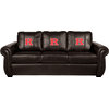 Rutgers University NCAA Chesapeake Brown Leather Sofa