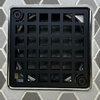 Square Shower Drain |  Geometric Squares No. 7 | Made to fit Kerdi Schluter, Matte Black