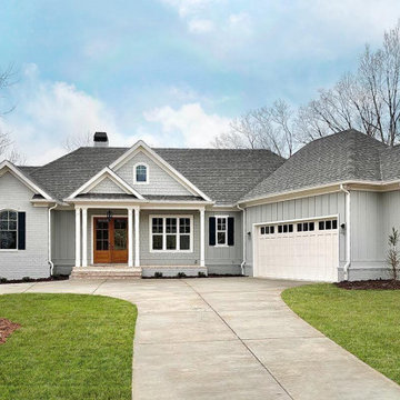 Siding Installation - James Hardie Shingles and Board & Batten in Light Mist