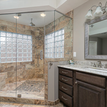 Corner Shower & Vanity