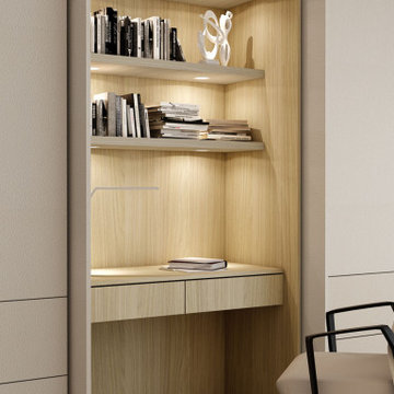Study Office Area With Pocket Door System in Cream Supplied by Inspired Elements