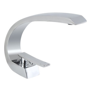 Modern 1-Handle Bathroom Sink Faucet with Pop Up Drain, Chrome