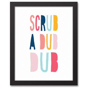 Scrub A Dub Dub Pastel Tones Design 11x14 Black Framed Canvas