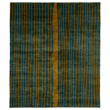 Cetus B Wool Hand Knotted Tibetan Rug, 5'x8'