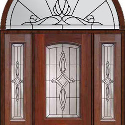 Prehung Sidelights-Transom Door 80 Fiberglass Marsais Arch Lite - Front Doors