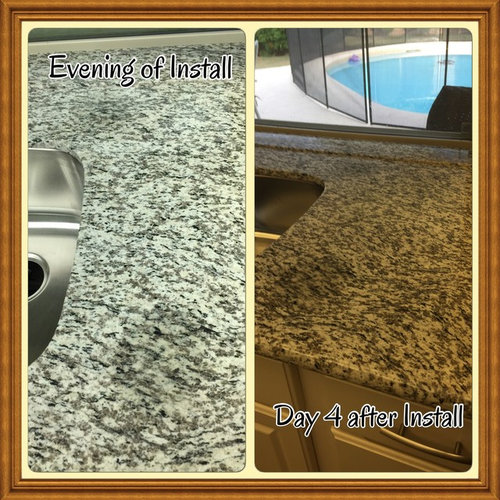 Dark spots on Granite after install