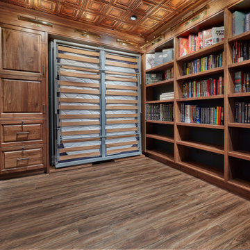 Rotating Hidden Wall Bed - Oiled Walnut Library