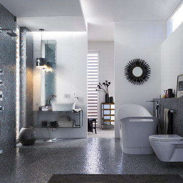 Iridescent Tile Geberit Master Bath