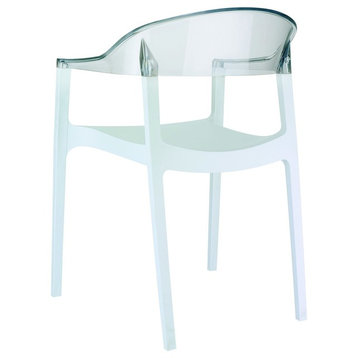 Compamia Carmen Dining Chairs, Set of 2, White and Clear