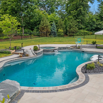 Rocky Hill, CT Freeform Pool with Landscaper Bahler Brothers