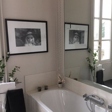 Décoration chambre parentale et salle de bain dans demeure ouest lyonnais