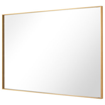 Rectangle Framed Bathroom Vanity Mirror Accent Wall Mirror, Gold, 30"x36