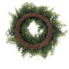 Vickerman Buckler Fern & Grass Wreath, Green, 24"