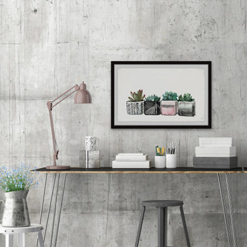 "Succulent Party II" Framed Painting Print