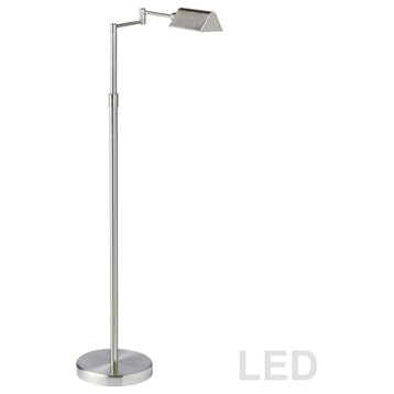 1-Light Floor Lamp in Satin Nickel