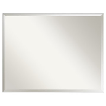 Cabinet White Narrow Beveled Wall Mirror - 31.25 x 25.25 in.