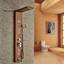 Fontana Rose Gold Finished Wall Mounted Shower Panel - Shower Panels And Columns