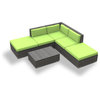 Bali Outdoor Patio Furniture Sofa Sectional, 6-Piece Set, Lime Green