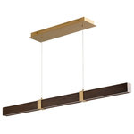 Oxygen Lighting - Decca 48" Linear Pendant, Aged Brass With Walnut - Stylish and bold. Make an illuminating statement with this fixture. An ideal lighting fixture for your home.