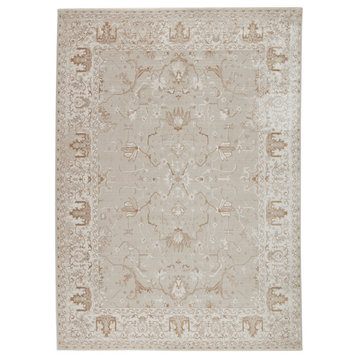 Vibe Dhaval Oriental Light Gray and White Area Rug, 5'3"x7'6"