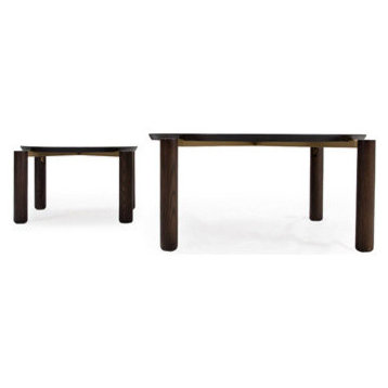 Cantor Nesting Table, Finish: Dove, Brass