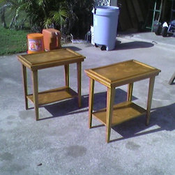 Maple and Burled Elm Night Tables - Side Tables And End Tables