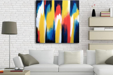 Primary color 36x36 Wall painting Red yellow and blue