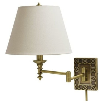 Wall Swing Arm Lamp in Antique Brass