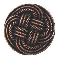 Inviting Home Inc. - Classic-Weave Knob, Antique-Style Copper - Cabinet And Drawer Knobs