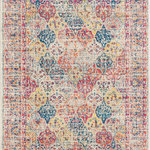 United Weavers - United Weavers Abigail Syden Multi Oversize Rug 7'10x10'6 - United Weavers Abigail Syden Multi Oversize Rug 7'10 x 10'6Add transitional style right into the comfort of your own home with this classic area rug. This gorgeous rug features a striking design mimicking a quilt pattern and is accented with hues of golden yellow, ivory, magenta pink and royal blue with a thick-bordered edge. Along with a designer look and feel, this exquisite rug is meant for durability with a cotton backing and is stain-resistant for your lifestyle needs.