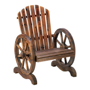 Wagon Wheel Chair Farmhouse Outdoor Lounge Chairs By Koolekoo