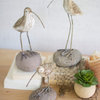 Coastal River Rock Clay Shore Birds 3-Piece Set Sculpture
