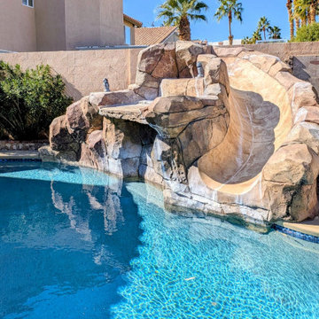Rock Grotto Pool with Water Slide