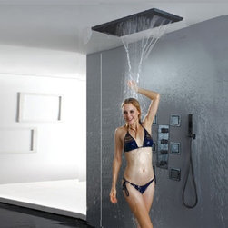 Lima Multi Color Water Powered Led Shower with Adjustable Body Jets and Mixer - Showerheads And Body Sprays