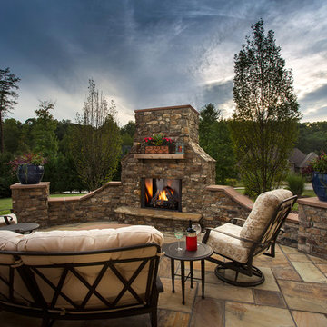 Courtyard Outdoor Fireplace