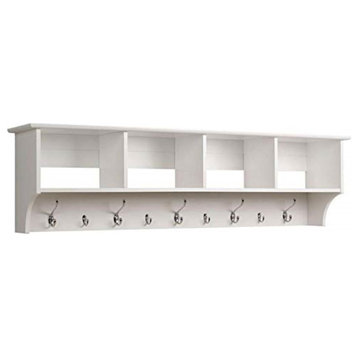 60" Wide Hanging Entryway Shelf, White